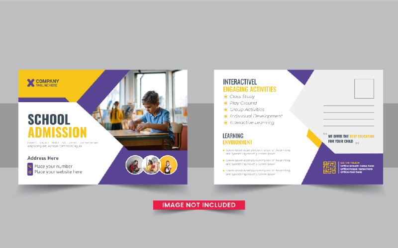 Kids back to school education admission postcard, School admission eddm postcard layout Corporate Identity