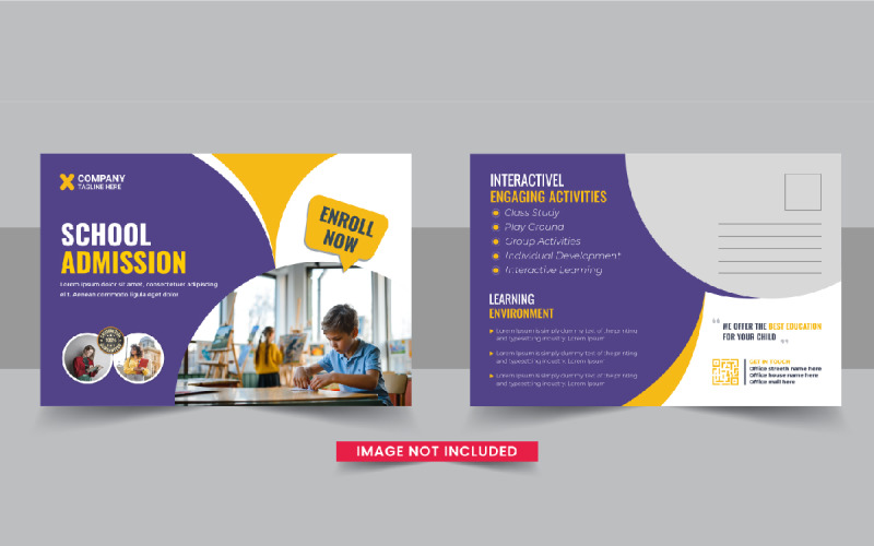 Kids back to school education admission postcard, School admission eddm postcard template design Corporate Identity