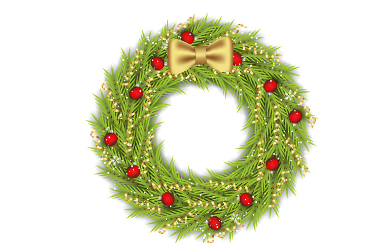 Merry Christmas wreath decoration Illustration