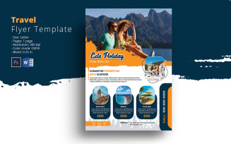 Travel Agency Flyer Template. Photoshop and Ms Word Template