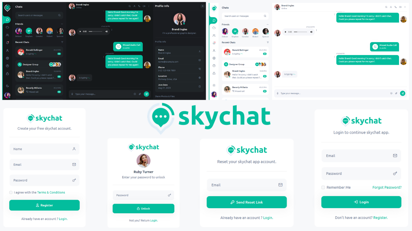 Skychat - Chat App HTML5 Template