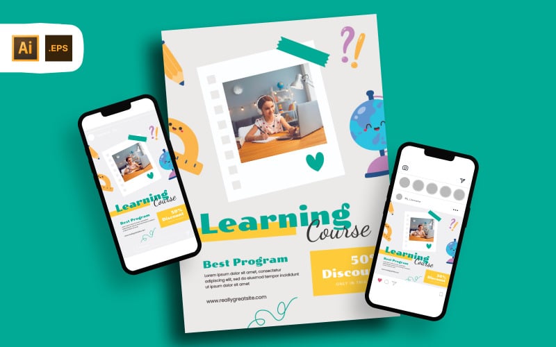 Best Program Learning Course Flyer Template Corporate Identity