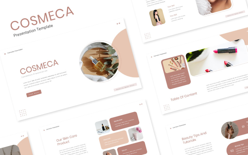Cosmeca - Cosmetics Powerpoint Template PowerPoint Template
