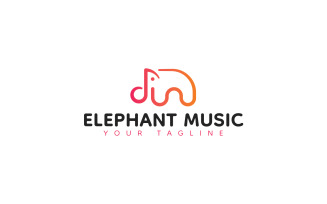 Elephant Music Minimalist Logo Template