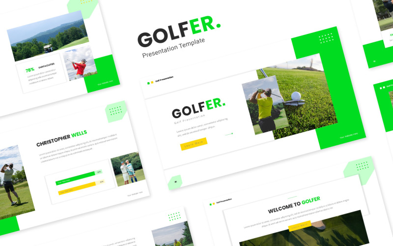 Golfer - Golf Powerpoint Template PowerPoint Template