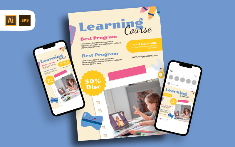 Learning Course Program Flyer Template Corporate Identity