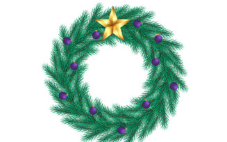 Christmas wreath on transparent background. Vector design