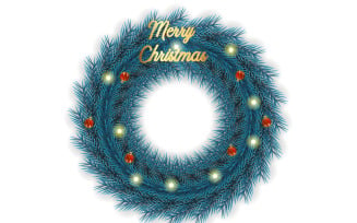 Christmas wreath on transparent background. Vector Illustration concept