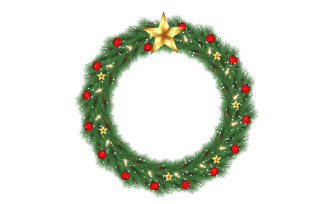 Christmas wreath on transparent background. Vector Illustration idea