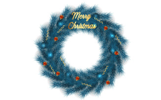 Christmas wreath on transparent background. Vector Illustration