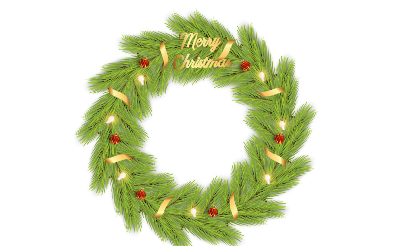 christmas wreath vector design for xmas greeting card Illustration