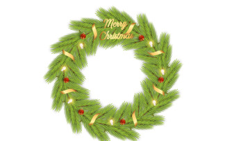 christmas wreath vector design for xmas greeting card