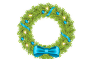 christmas wreath vector design merry christmas text for greeting card