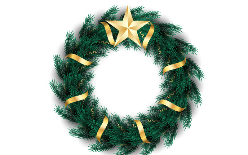 christmas wreath vector design merry christmas text for xmas greeting card concept Illustration
