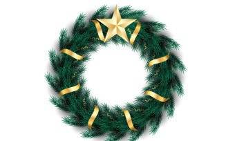 christmas wreath vector design merry christmas text for xmas greeting card concept