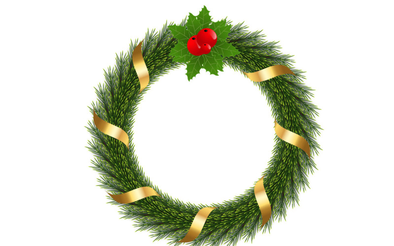 christmas wreath vector design merry christmas text for xmas greeting card idea Illustration
