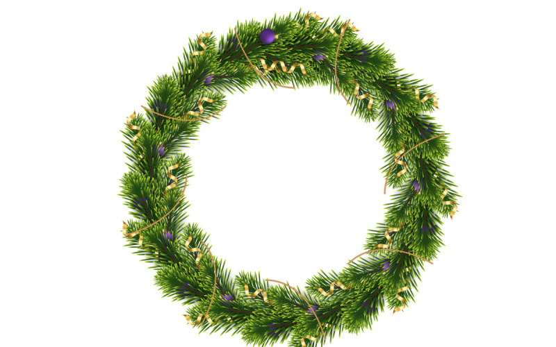 christmas wreath vector design merry christmas text for xmas greeting card Illustration