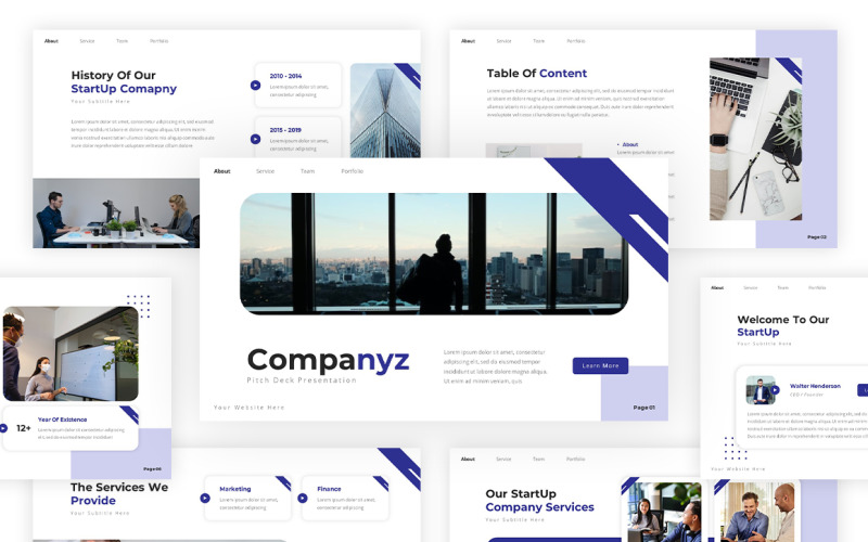 Companyz - Pitch Deck Powerpoint Template PowerPoint Template