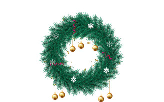 Merry Christmas wreath on transparent background