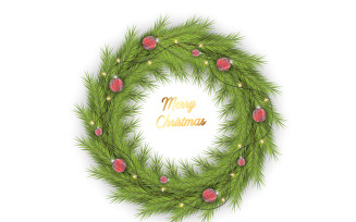 Vector Christmas wreath on transparent background