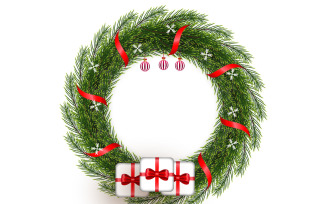 Vector Illustration Christmas wreath on transparent background