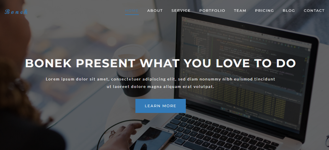 Bonek - One Page Portfolio Creative Template
