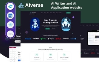 Aiverse - AI Writer and AI Application website React NEXT JS Template