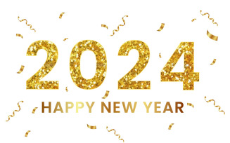 Golden 2024 Happy New Year
