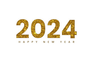 Golden glitter 2024 Happy New Year