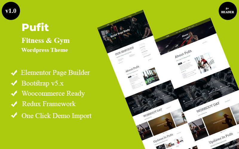 Pufit - Fitness & Gym Wordpress Theme WordPress Theme