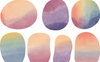 Set of watercolor painted spots. Hand-drawn illustration