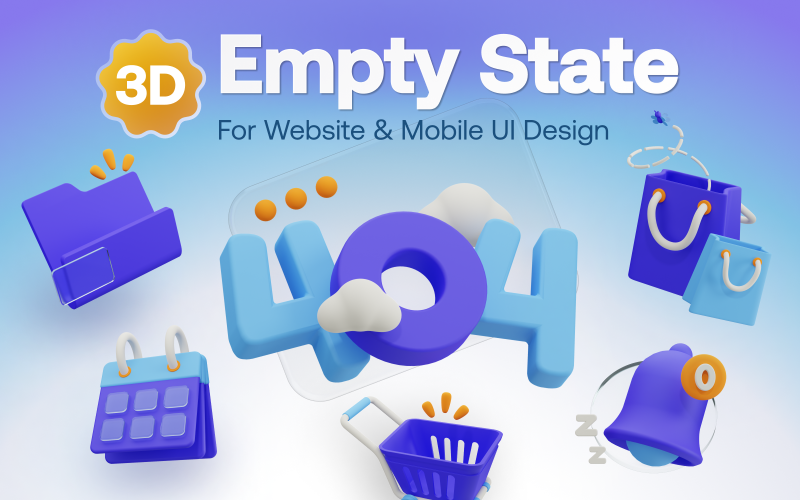 Stately - Empty State 3D Icon Set Model