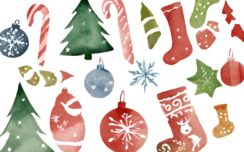 Watercolor Christmas seamless pattern. Background