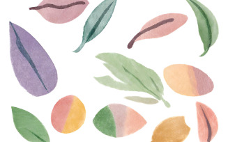 Watercolor leaves. Hand-drawn illustration