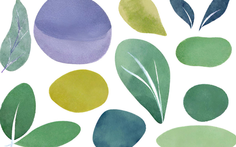 Watercolor leaves seamless pattern on white background Background
