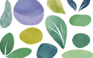 Watercolor leaves seamless pattern on white background