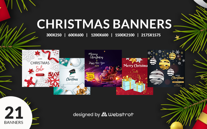 21 Christmas And New Year Banners Social Media