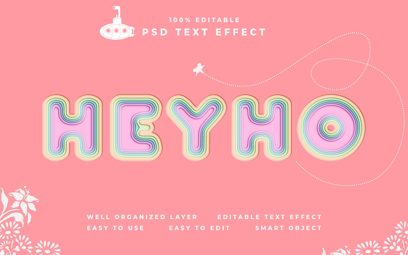 Heyho Editable Text Effect Illustration