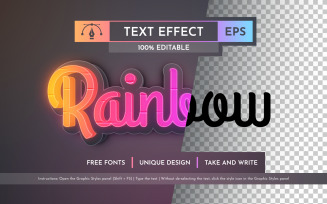 Rainbow Flash - Editable Text Effect, Font Style