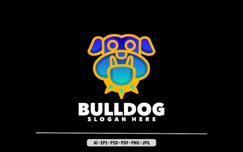 Bulldog mascot Gradient colorful logo design illustration Logo Template