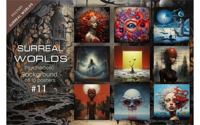 Bundle Surreal worlds 11. Psychedelic. Illustration