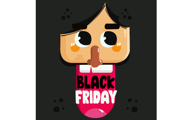Flat Black Friday Card Greeting Illustration