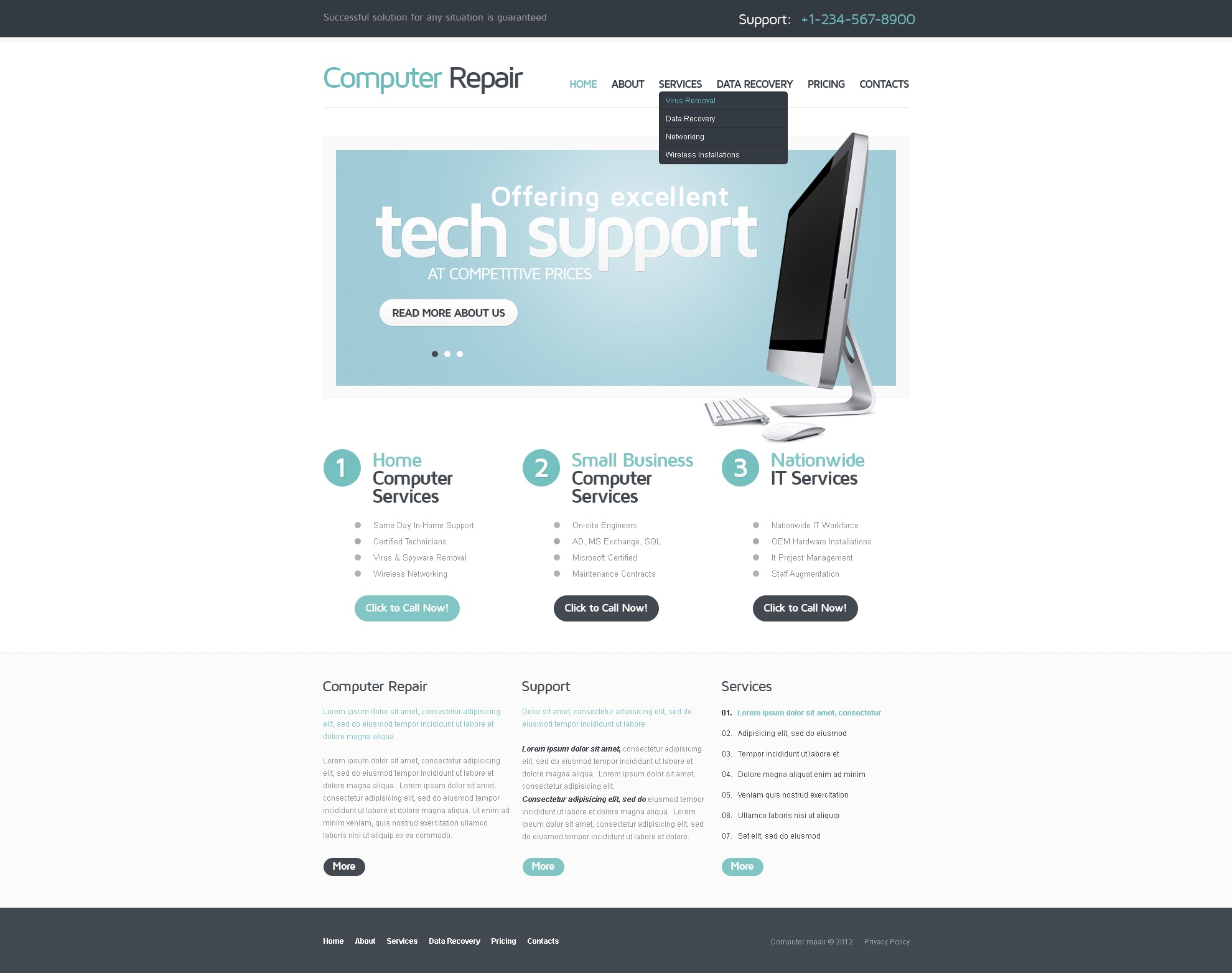 Computer Repair Website Template #37011
