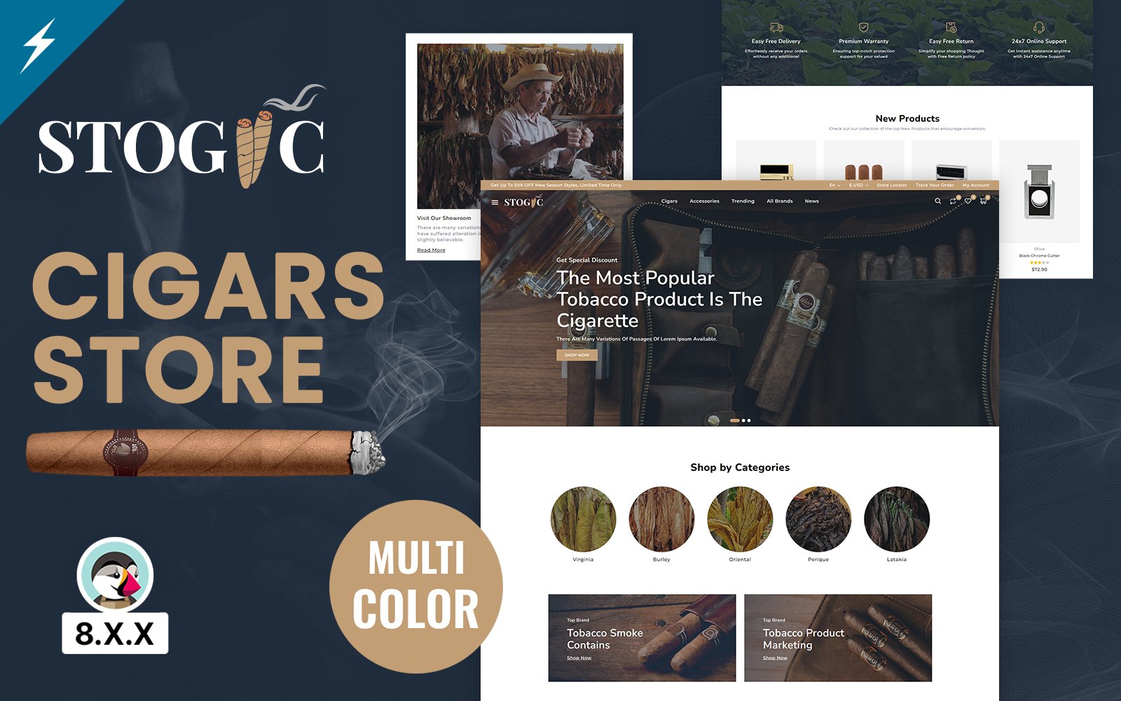 Template #370063 Cigar Cigarette Webdesign Template - Logo template Preview