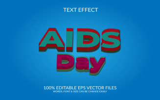 Aids day 3D Editable Vector Eps Text Effect Template