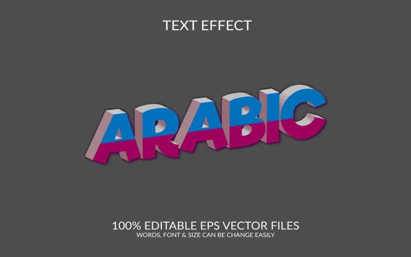 Arabic language day 3d editable vector text effect design Illustration