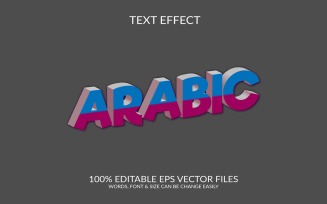 Arabic language day 3d editable vector text effect design