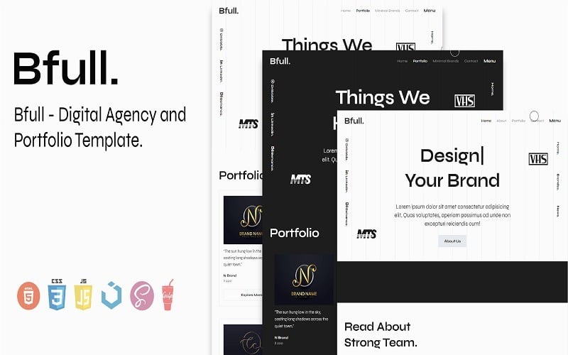 Bfull - Digital Agency and Portfolio Template Website Template