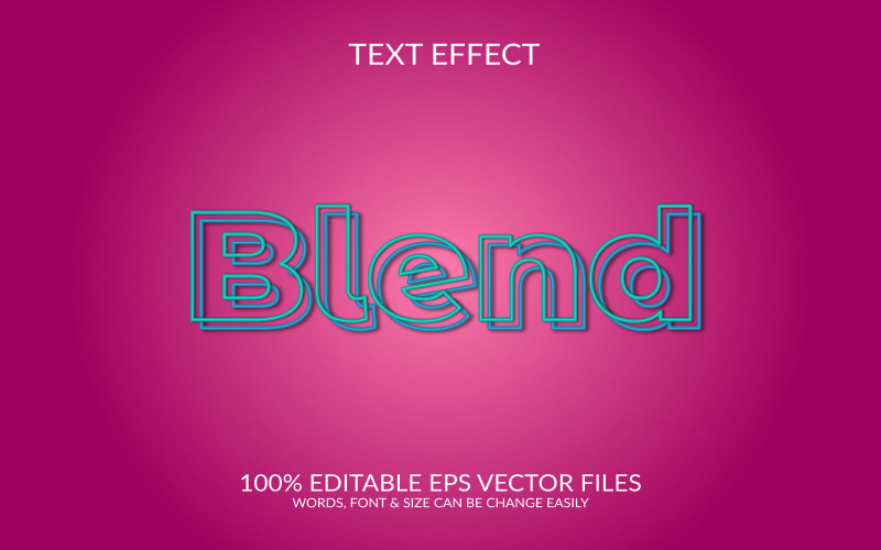 Blend Editable Vector Eps Text Effect Design Illustration
