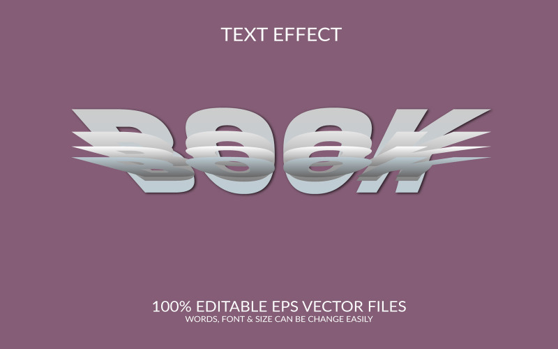 Book page fully editable vector eps 3d text effect design Illustration
